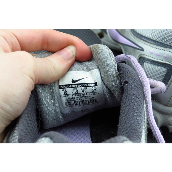 Nike Downshifter 4 Size 10 M Gray Lace Up Running Fabric Women Shoe 472680004 - Picture 7 of 9